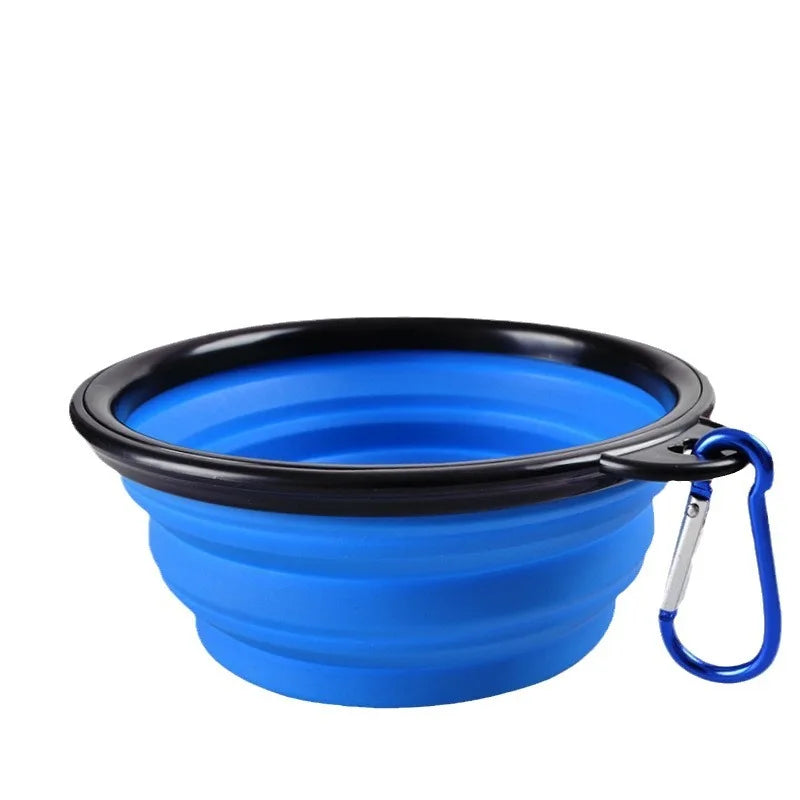 Portable Eco-friendly Silicone Pet Bowl Solid Pattern Foldable Design for Travel Outdoor Use for Cat Dog Reptile Food Water