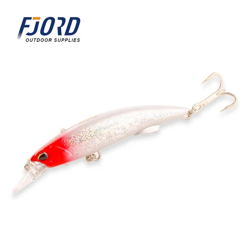 FJORD OEM 50g 90mm Sinking Minnow Fishing Lure 1.2m-3m Depth Hard ABS Fishing Lure for River Lake Stream Printed Condition