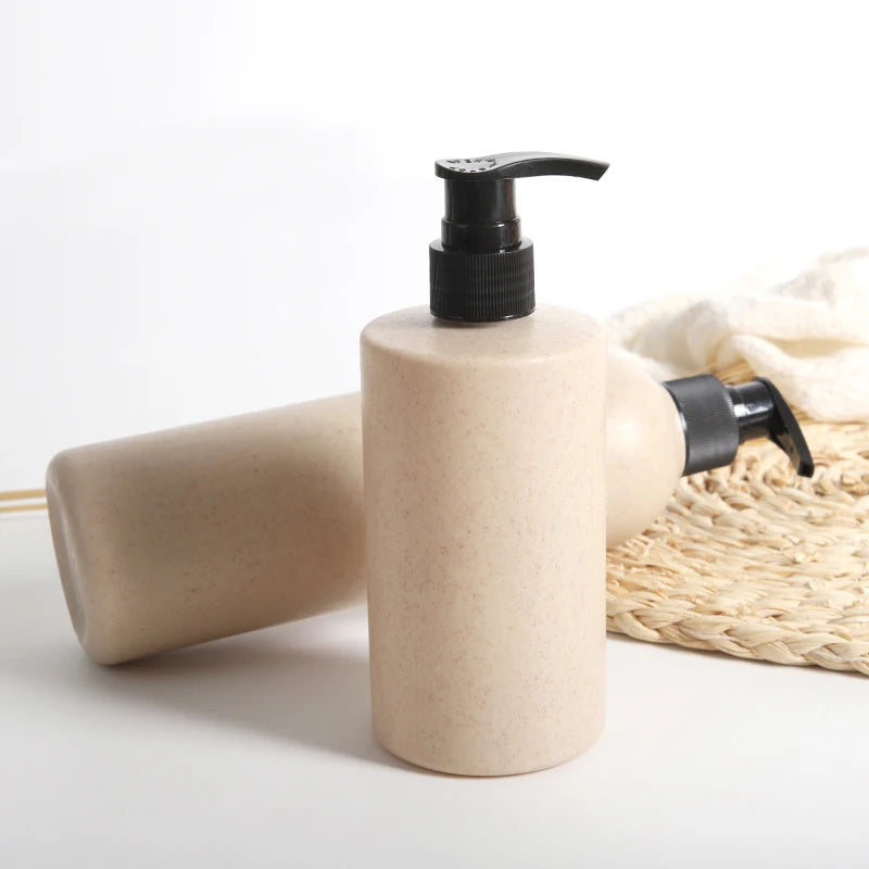 Biodegradable Packaging Wheat Straw Pump Bottle Lotion Body Wash Bottle for Cosmetic