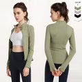 Exercise Wear Women Jackets Fall Stand Collar Yoga Jackets Women Slim Fitness Front Gym Zip Jacket for Running