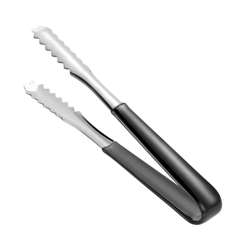 Factory Direct Sales Stainless Steel Ice Tongs Reusable Non-Slip Bar Tool with Custom Logo for Home & Restaurant Use