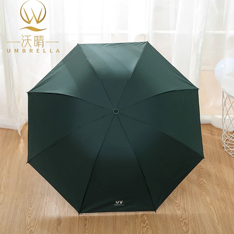 Manufacturer's Portable 3-Foldable Umbrella for Adults 8K Ribs Windproof Plastic Minimalist Personalized Logo Factory Travel