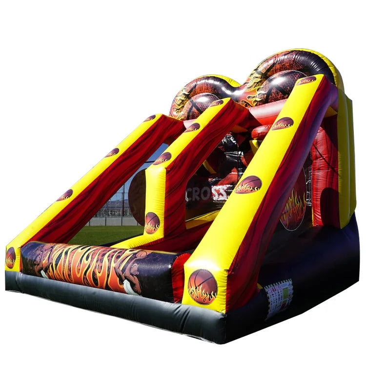 Outdoor Kids Party Rental Super Fun Inflatable Cross Basketball Challenge Blow up Fast Shooting Twist Games