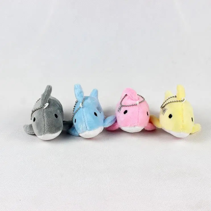 10CM Simulation Shark Cartoon Backpack Keychain Shark Key Chain Shark Plush Toy Ocean Stuffed Animals Wholesale KeyChain Pendant
