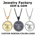 Custom Design Stainless Steel Shriner Scimitar Crescent Moon Star Prince Hall Pendants Necklace