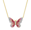 Milskye Simple Beautiful Fashion Fine Jewelry for Women 925 Sterling Silver 18K Gold Plating butterfly Necklace