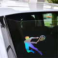 Play Tennis Car Laser Sticker Motorcycle Car Vinyl Laptop Window Wall Door JDM Decal Gift Die Cut Decals Laptop Window Glass