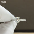 Trendy Silver 925 Original 1-2 Carat Brilliant Cut Diamond Test Past D Color Oval Moissanite Ring for Women Gemstone Jewelry