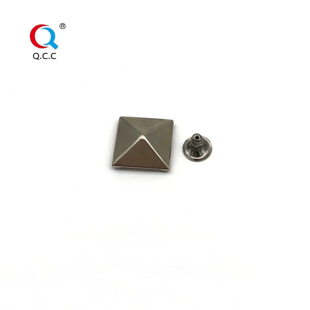 Pyramid Square Base Spikes Punk Garment Rivet Cap Stud for Hat Jeans Shoes Leather Cap Bag Diy Craft Accessory