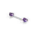 HOVANCI Stainless Steel Fashion Barbell Nipple Ring Heart Shape Industrial Design with Zircon