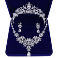 Women's Multi-Style Rhinestone Bridal Jewelry Set Crystal Crown Tiara Necklace Earring Necklace for Wedding Parties