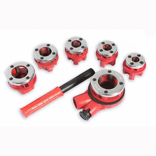 5 Dies Ratchet Die Stocks Manual Pipe Threading Tools 3/8"-1 1/4"