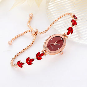 Hot Selling Oval Diamond Women Watches for Girl Student Bracelet Jewelry Wristwatch Small Cute Beautiful Ladies Watch for Gift