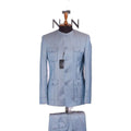 Custom Made Chinese Style Men Suits Lake Blue Costume Homme Tuxedo Wedding Groom Terno Masculino Blazer Jacket+Pant