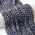 Natural Iolite Beads Healing Chakra Energy Crystal Stone Ideal for Bracelet Necklace Ring DIY Jewelry Making Craft Smooth Round