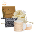 3.15"  Round Reusable Women Bamboo Terry Cosmetic Cleansing Pads Chemical Free Soft White Makeup Remover Pads