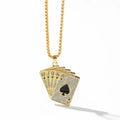 Europe and America Hot Selling Personalized Poker Pendant Gold Plated Necklace Creative Zircon Necklace Man Necklace for Men
