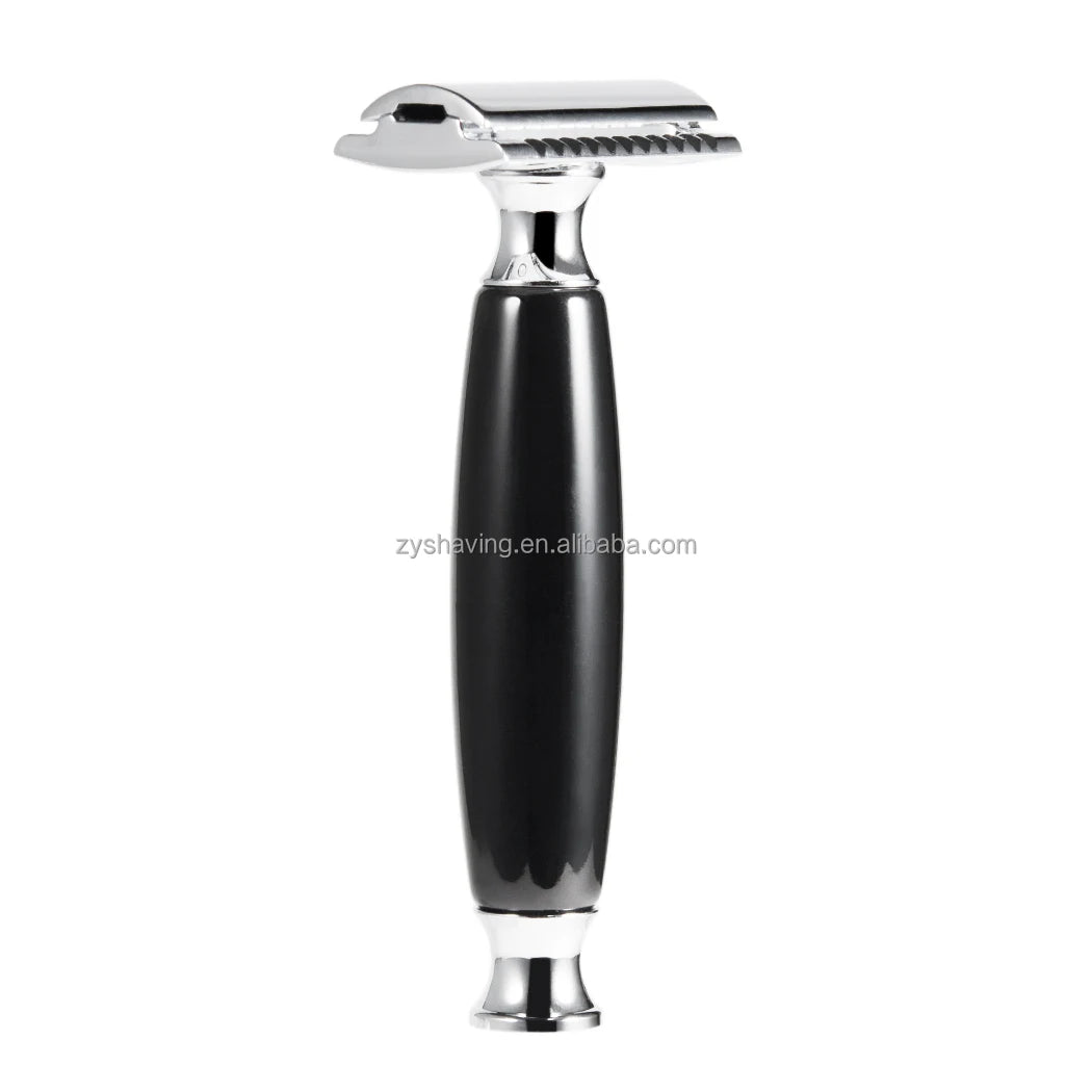 ZY Shaving Razor Double Edge Safety Razor with Resin Handle Shaving Barber Razor for Men DE Razor for Travel and Home Use