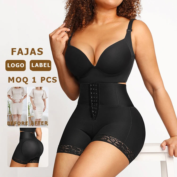 Custom High Waist Butt Lifter Shorts Tummy Control Shaper Shorts with Plus Size Features Spandex BBL Shapewear