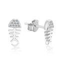 Nickel Free Kids Jewellery Bulk Wholesale Earrings 925 Sterling Silver Fish Bone Jewelry Earring