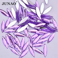 JUNAO 4*15mm Horse Eye Acrylic Crystals Pink Decoration Stones Non Hotfix Rhinestones Beads for Garment Accessories