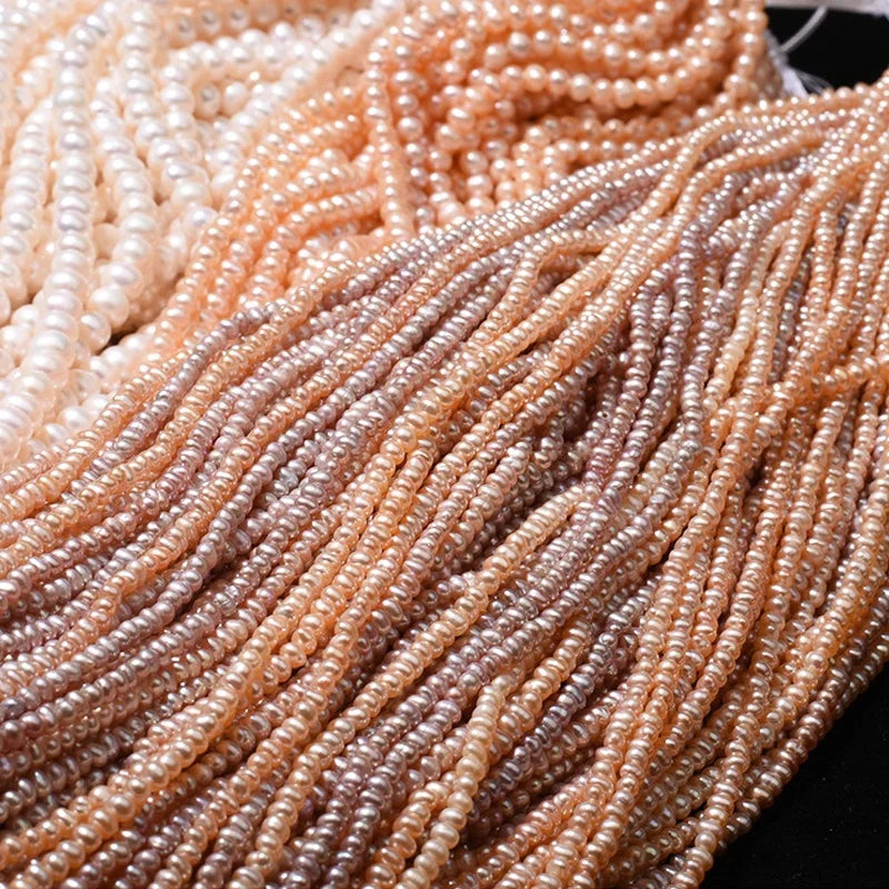 Zhuji 2-12mm Factory Sale Jewelry Making Real Pearl Strand Freshwater Round Pearl Strings Bread White pink Purple MegaBDM