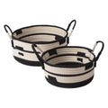 MSH Rustic Bathroom Cotton Rope Basket Rattan Shelf Organizer with Handle