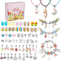 66pc New Creative Gold Plated Charm Bracelets Making Kit Children's Birthday Party DIY Bracelet Set Puzzle Toys 4-12 Kids