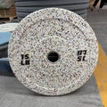 Factory Wholesale Gym Equipment Colourful Spots Rubber Hi-Temp White Barbell Weight Lifting Barbell Plates for Weight Lifting
