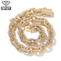 Top Icy 14mm Punk Style Iced Out Cuban Chain Brass 18K Gold Plated Hip Hop Jewelry for Men