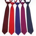 Fashion School Children Neck Tie Solid Color Easy to Wear for Girls Boys Kid Pre-tied Colorful Adjustable Skinny Necktie Gift