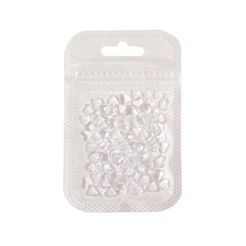 Kawaii 100pcs/pack Heart love Resin Nail Art Charm Flat Heart Jelly Blush Heart Diy Cream Glue 3d Nail Art Charm Decoration