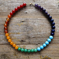 Bohemian Style Popular Natural 8MM Chakra Stone Healing Necklace Yoga Meditation Jewelry