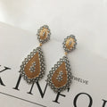 HZ Cheap Hoop Pink Hexagon Diamond Earrings for Crystal Gift Pendant Rocks