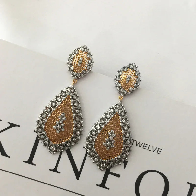 HZ Cheap Hoop Pink Hexagon Diamond Earrings for Crystal Gift Pendant Rocks