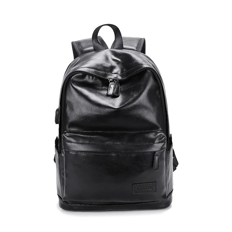 Custom Fashion Pu Leather School Backpack for Teens Modern & Stylish with USB Waterproof and Zipper Closure Polyester Lining