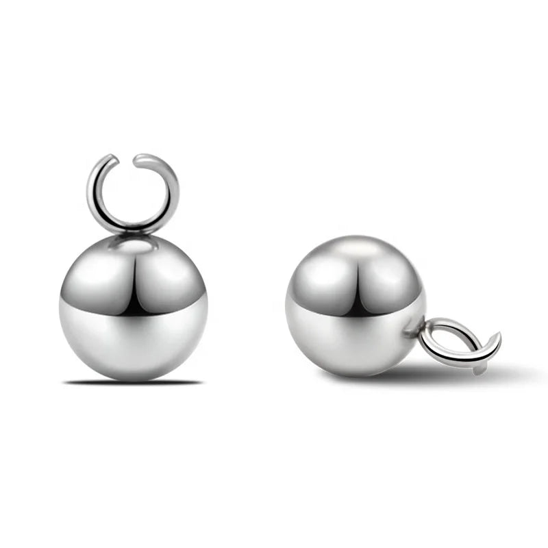Stainless Steel Round Ball Pendant Bead Pendant Necklace Bracelet Drop Ball Pendant for Diy Jewelry Accessories