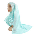 Autumn Women's Long Hot Gold Diamond Patterned Head Scarf Elegant Hijab for Muslim Ladies