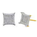 Hip-hop Statement Vintage Retro Jewelry 925 Sterling Silver Moissanite Diamond Square Stud Earrings for Man