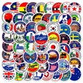60Pcs Global Mark Logo Decorative Stickers for Girl Kids Suitcase Laptop Bike Guitar Water Bottle Skateboard Vinyl PVC Decals
