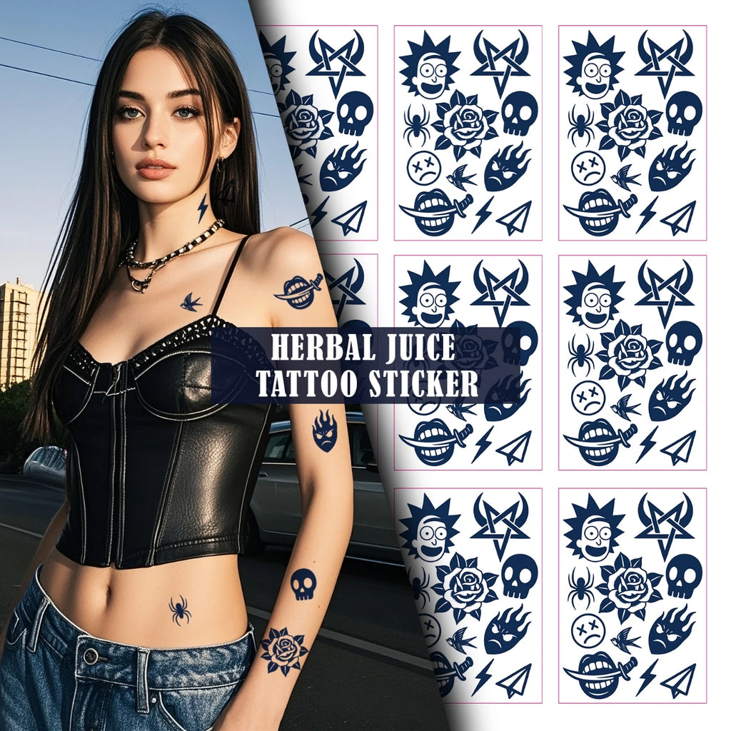 New Water Transfer Printing Herbal Juicy Temporary Paper Tattoo Stickers Waterproof Body Art Arms Legs Collarbone 2 Weeks