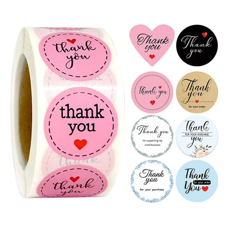 Custom Adhesive Waterproof Packaging Label Personalised Round Roll Printed logo Stickers