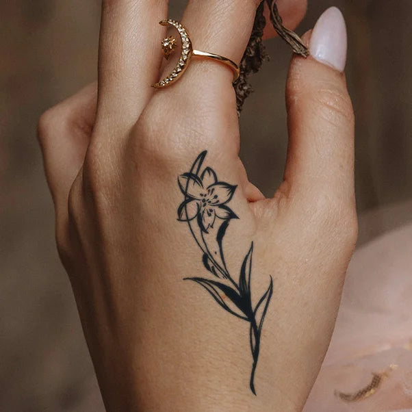 Custom Women's Temporary Henna Tattoo Sticker Nature Gardenia Waterproof Inkbox Design Popular Maker Custom Your Design