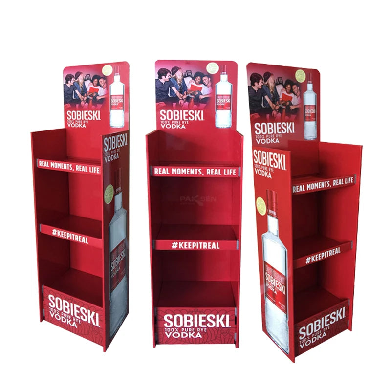 Hot Selling Custom Foldable Eco-Friendly Cardboard for Pop Displays Rack Stand for Bottles Shoes for Promotional Cardboard Displ