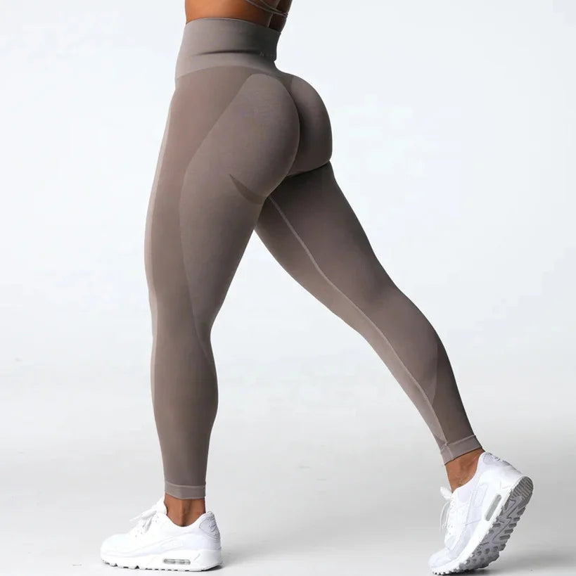Women's High Elastic Nylon Spandex Seamless Exercise Pants Breathable Soft Booty Leggings Solid Small XL Active OEM Single