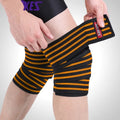 Knee Support Knee and Thigh Power Lift Wrapped Belt Sports Protector Men's Fitness