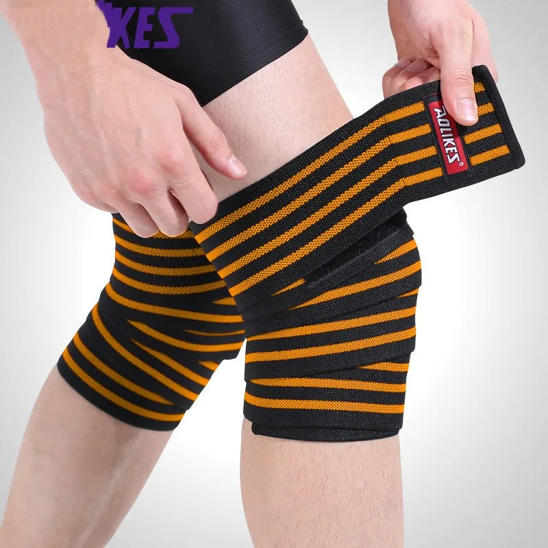 Knee Support Knee and Thigh Power Lift Wrapped Belt Sports Protector Men's Fitness
