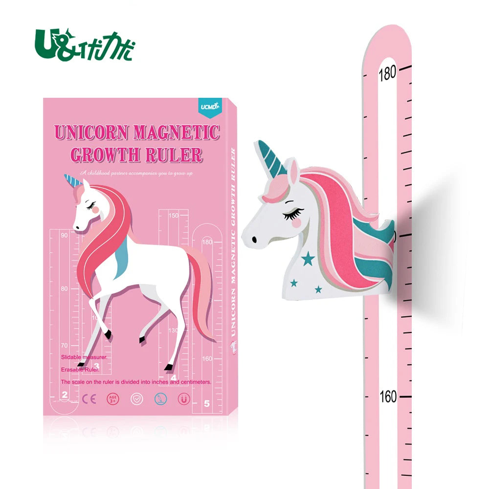 Unicorn Children Size Measure Ruler Kids Room Wall Growth Chart Cartoon Magnetic Height Ruler MegaBDM