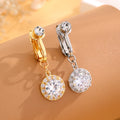 Set 10 Gold Plated Stainless Steel Clip-On Navel Women 8mm Large Zircon Inlay Non-Piercing Belly Trendy Weddings Engagements