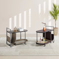 Modern Movable Leather Corner Table with Shelving Sense Trolley Design for Small Apartment Home Furniture Set